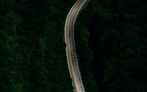 Preview wallpaper road, forest, marking, aerial view