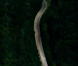 Preview wallpaper road, forest, marking, aerial view