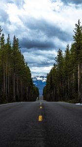 Preview wallpaper road, forest, mountain, asphalt, nature