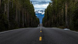 Preview wallpaper road, forest, mountain, asphalt, nature