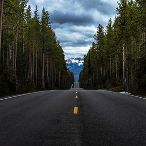 Preview wallpaper road, forest, mountain, asphalt, nature