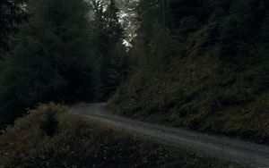 Preview wallpaper road, forest, mountain, nature, landscape