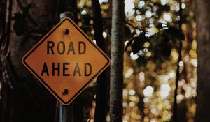Preview wallpaper road, forward, words, sign