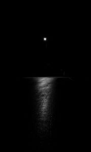 Preview wallpaper road, glow, lantern, bw