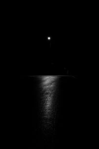 Preview wallpaper road, glow, lantern, bw
