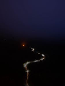 Preview wallpaper road, glow, night, dark