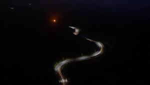 Preview wallpaper road, glow, night, dark