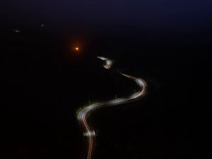 Preview wallpaper road, glow, night, dark