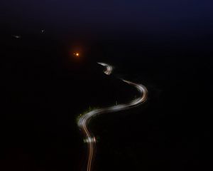 Preview wallpaper road, glow, night, dark