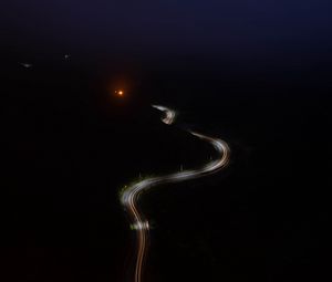 Preview wallpaper road, glow, night, dark