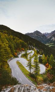 Preview wallpaper road, hairpin turn, mountains