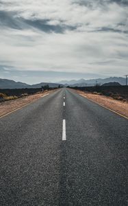 Preview wallpaper road, highway, asphalt, mountains, horizon