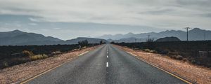 Preview wallpaper road, highway, asphalt, mountains, horizon