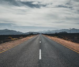 Preview wallpaper road, highway, asphalt, mountains, horizon