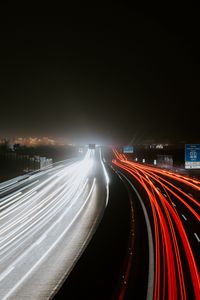 Preview wallpaper road, highway, lights, long exposure, dark