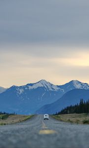 Preview wallpaper road, highway, mountains