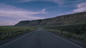 Preview wallpaper road, highway, mountains, desert, landscape
