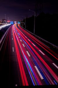 Preview wallpaper road, highway, night, lights, movement