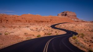 Preview wallpaper road, hill, rock