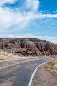 Preview wallpaper road, hills, mountains, relief, desert