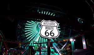 Preview wallpaper road, inscription, attraction, neon, glow