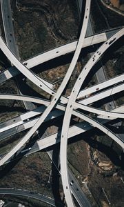Preview wallpaper road junction, roads, cars, aerial view