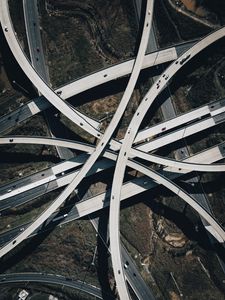 Preview wallpaper road junction, roads, cars, aerial view