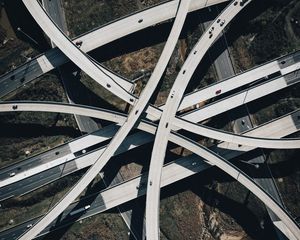 Preview wallpaper road junction, roads, cars, aerial view
