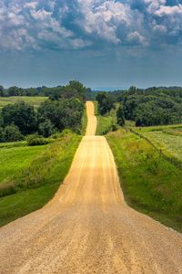 Preview wallpaper road, landscape, hilly, greens, horizon