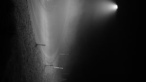 Preview wallpaper road, lantern, night, bw, dark