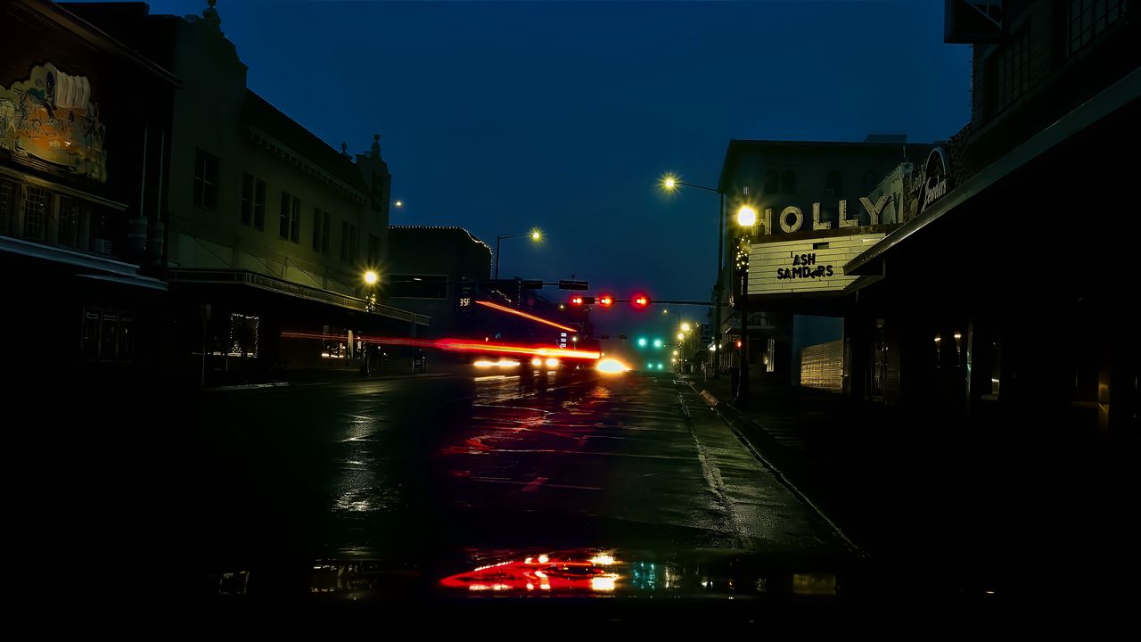 Wallpaper road, lanterns, lights, street, dark