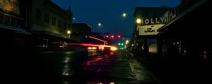 Preview wallpaper road, lanterns, lights, street, dark