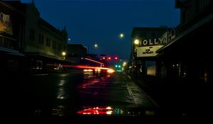 Preview wallpaper road, lanterns, lights, street, dark