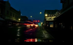 Preview wallpaper road, lanterns, lights, street, dark