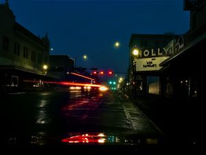 Preview wallpaper road, lanterns, lights, street, dark