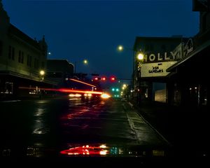 Preview wallpaper road, lanterns, lights, street, dark