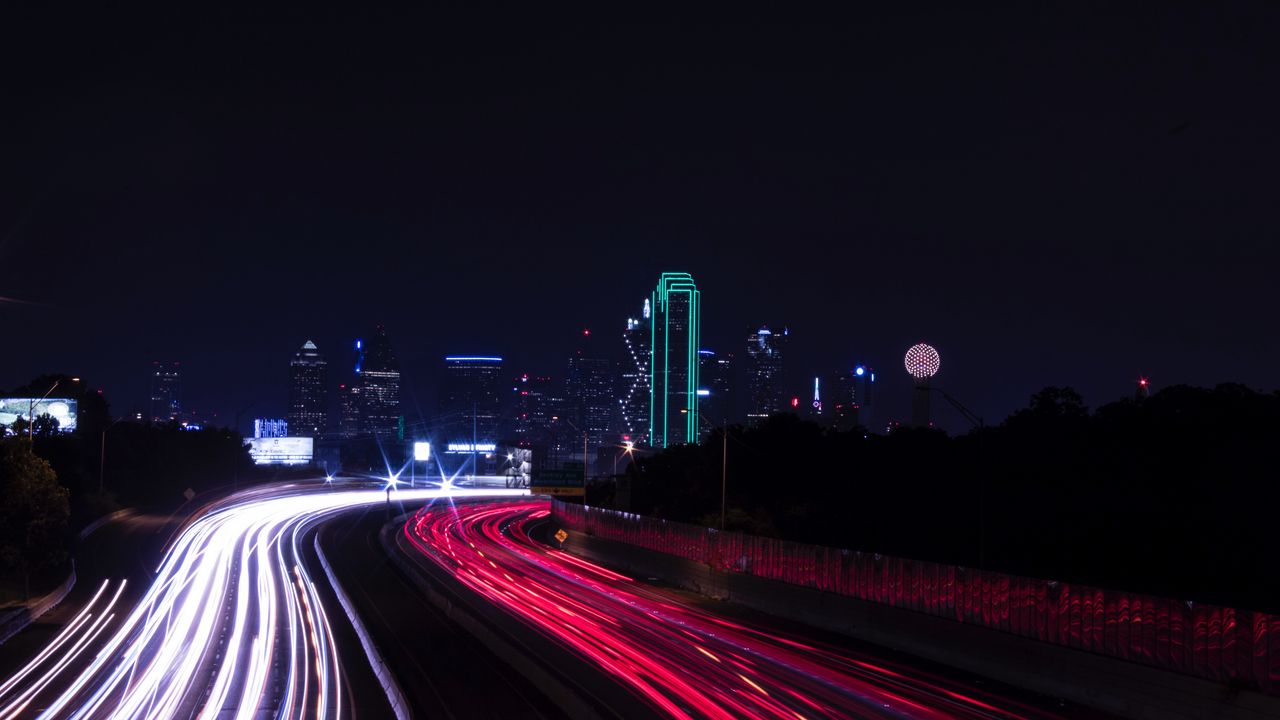 Wallpaper road, light, city, night