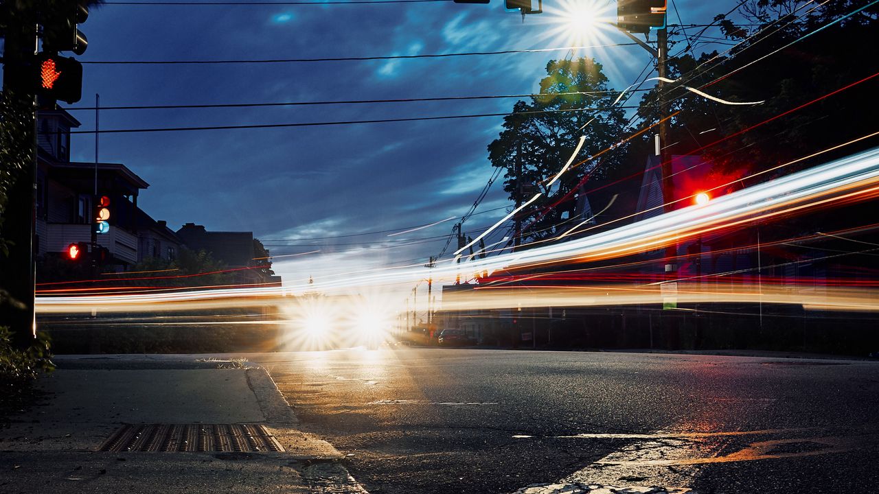 Wallpaper road, light, lights, street, asphalt