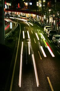 Preview wallpaper road, lights, city, night, long exposure