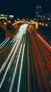 Preview wallpaper road, lights, long exposure, night