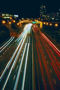 Preview wallpaper road, lights, long exposure, night