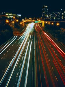 Preview wallpaper road, lights, long exposure, night