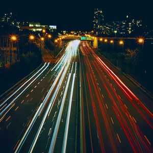 Preview wallpaper road, lights, long exposure, night