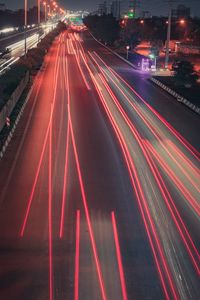 Preview wallpaper road, lights, long exposure, speed, night city