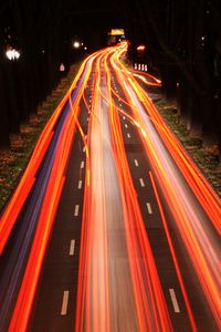 Preview wallpaper road, lights, long exposure, night, city