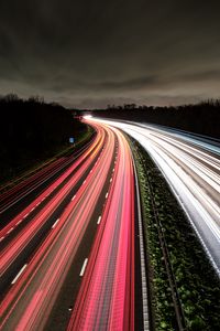 Preview wallpaper road, lights, long exposure, blur, night, dark