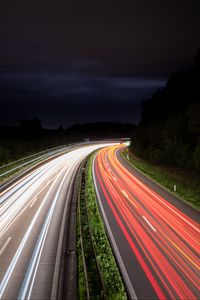 Preview wallpaper road, lights, turn, lighting, night
