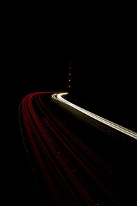 Preview wallpaper road, long exposure, glow, black