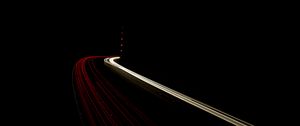 Preview wallpaper road, long exposure, glow, black