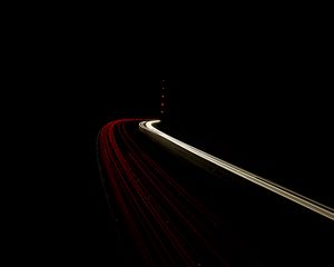 Preview wallpaper road, long exposure, glow, black
